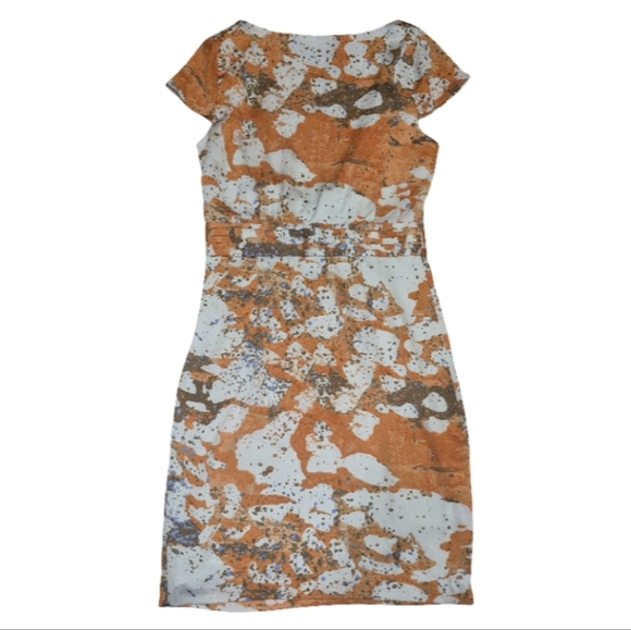 Marc New York Orange and White Sleeveless Sheath Mini Dress - Picture 4 of 6